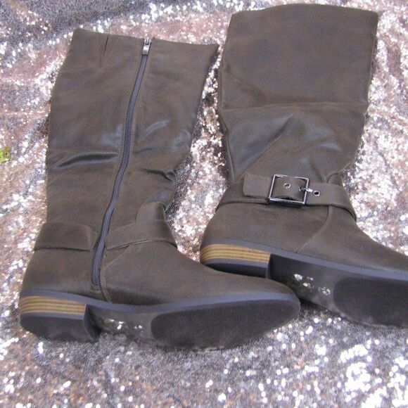 NIB Journee Collection zip up moto biker boots 7.5 - Picture 2 of 10